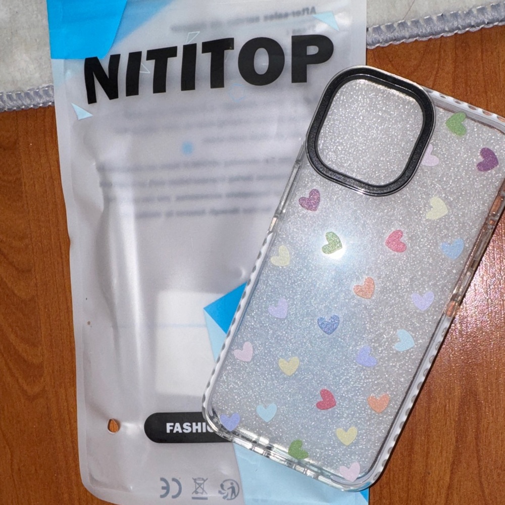 Glitter Heart iPhone 13 mini  Case - Multicolor